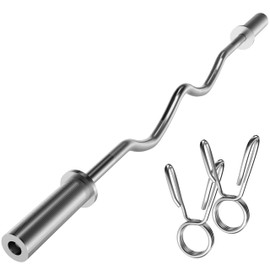 VivaZen 4ft Olympic Barbell - 2 Inch Weight Lifting Bars for Strength Training, Deadlift, Bench Press, Squat, Bicep Curls, Overhead Press - 500lbs Capacity w/Spring Collars