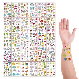 100 Tatuajes Temporales Dibujos Animados Tatuaje Falso Pegatinas 30 Hojas Pegatina Femenina Duradera Resistente Al Agua Niños Fiesta de Cumpleaños Reg