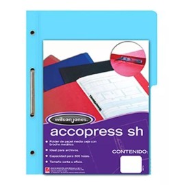 Acco Pack 100 Folder Con Broche Accopress Oficio Azul Claro