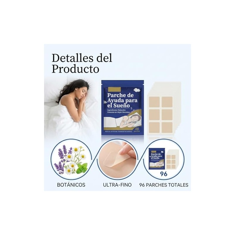 96 Piezas Parches para Dormir, Totalmente Naturales, Unisexo