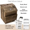 Excello Global Products Rustic Suggestion Box with Lock: Wooden Ballot
