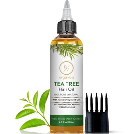RV Organica Tea Tree Oil for Hair | 100% Pure And Natural | Blend with Natural Carrier Oils | Enhance Hair Volumizing and Thickness | Nurture Split Ends And Dry Scalp | 4 fl oz