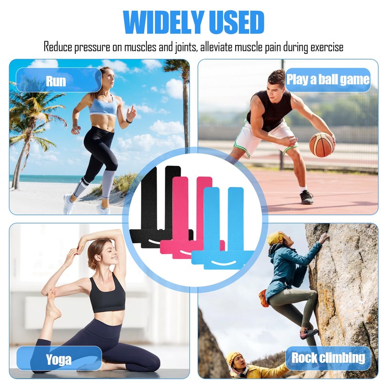 Knietapes Vorgeschnitten Knie,12 Stück PreCut Kinesiotapes Elastisches Physio Tape Wasserfestes