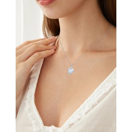 Vesitim Women's Heart Necklace 925 Sterling Silver Twisted Infinity Pendant 12MM Cubic Zirconia Jewelry