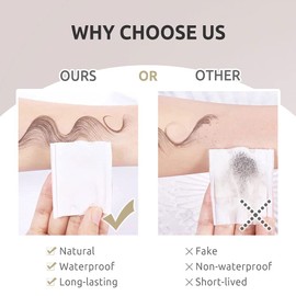 Onpep 20 Styles Hair Tattoo Stickers 20Pcs Temporary Tattoos Edges Hairline Lasting Waterproof Makeup Tool for Women Baby Hair Curly Hair Bang Stickers