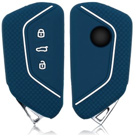 FOAMO FOAMO Autoschlssel Hlle Kompatibel mit VW, SEAT, SKODA, CUPRA Autoschlssel - Silikon Schlsselhlle - Schlsselhlle - Schutz fr Autoschlssel in Blau-Wei?