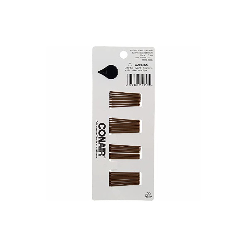 Conair Styling Essentials Mini Pins, Brown, 36 Count