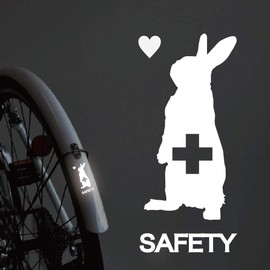 Rabbits Reflective Stickers (Ratabit Ears) White, Bicycle, Stroller, Cane, School Bag