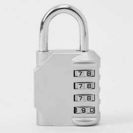 Stainless Steel Simple 4-Digit Dial Lock Silver for Security Locker Key