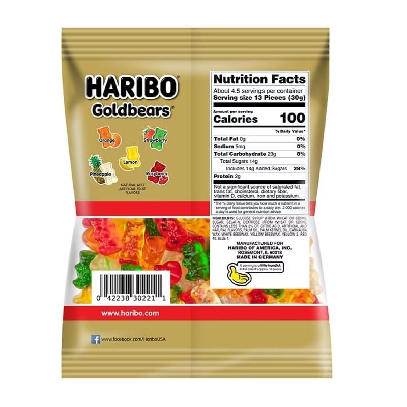 Haribo Goldbear Gummi Bears, 12 ct.