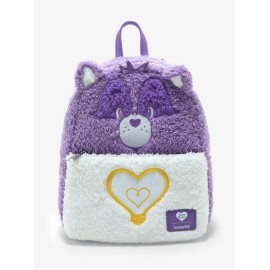 Loungefly Care Bears Bright Heart Raccoon Fuzzy Mini Backpack **BRAND NEW**
