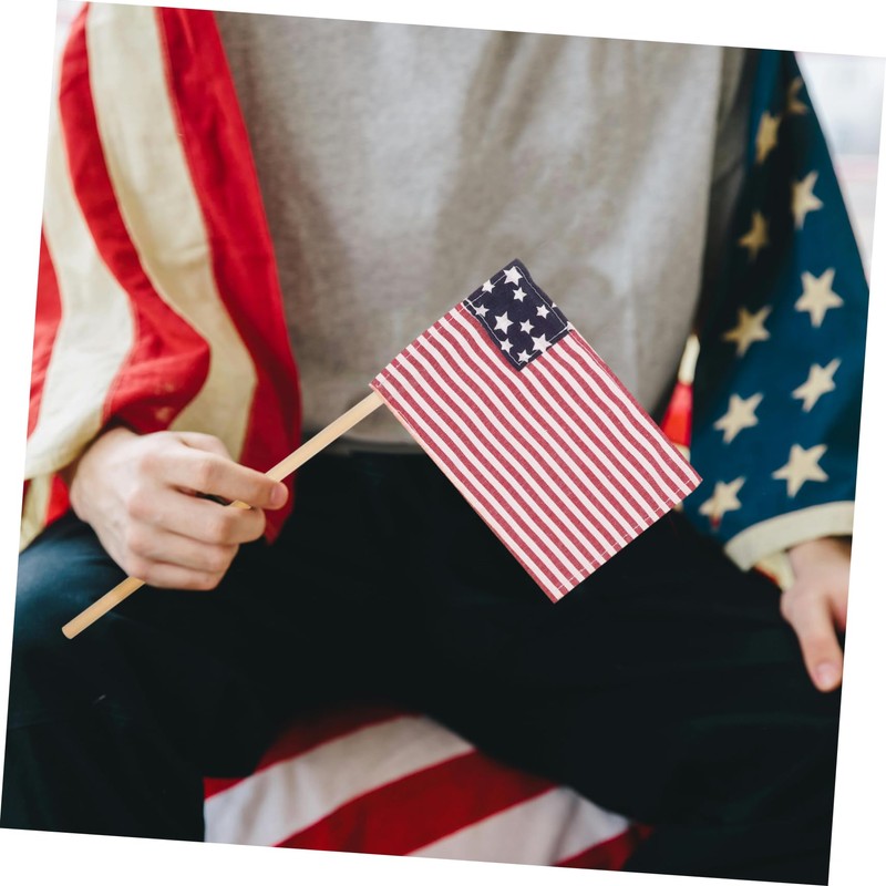 KOMBIUDA Patriotic Home Decor Small American Flag Handheld Weatherproof Fabric