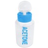 Beauticom 6 Oz Blue Push Down Acetone Labeled Dispenser Empty