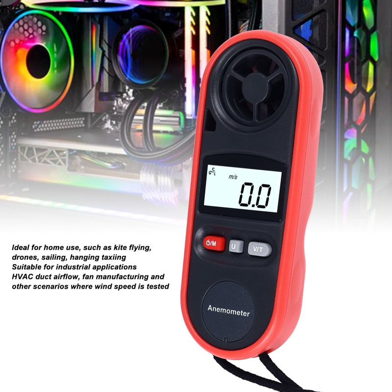 Anemometer Handheld Digital Wind Speed Meter Gauge Air Flow Tester