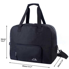 CampTeck U7332 Unisex Small Cabin Bag, Carry On, Under Seat, Foldable Travel Duffle with Shoulder Strap Suitable for EasyJet (45 x 36 x 20cm – 32L) - Black