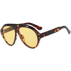 Kashm Retro Oversized Aviator Sunglasses for Women Vintage Trendy 70s Large Aviators Sun Glasses UV Protection Tortoise Yellow