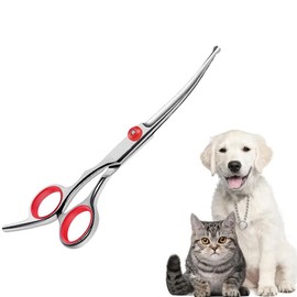 Dog Scissors, 6 Inch / 6 Inch Curved Dog Scissors, Curved Scissors, Dog Grooming Scissors, Stainless Steel Curved Grooming Scissors, Suitable for Dog and Cat Hair Care