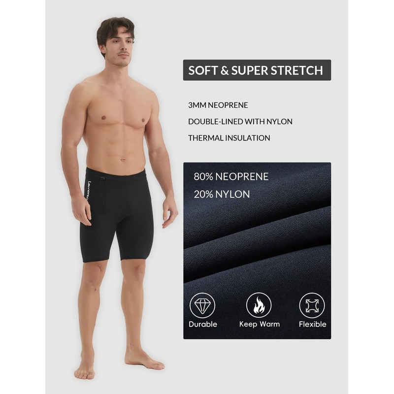 Lemorecn Wetsuits Pants Shorts 3mm Neoprene Canoeing Swimming Pants(UK1035-2XL)