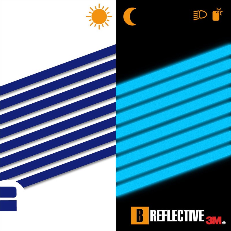 B REFLECTIVE - Kit 8 Stickers Retro Reflective Tape Scooter,