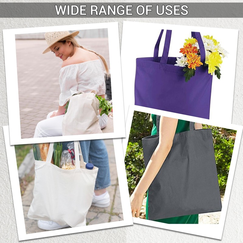 HiFEN® Premium Plain Natural Cotton Shopping Tote Bag Eco Friendly