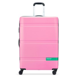 United Colors of Benetton Now Hardside Luggage with Spinner Wheels, Light Pink, Checked-Large 27 Inch