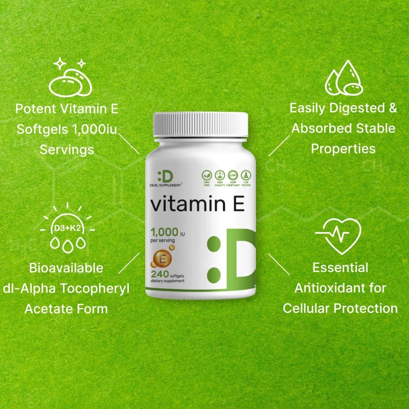 Deal Supplement Vitamina E 1000 Iu 240 Cpsulas