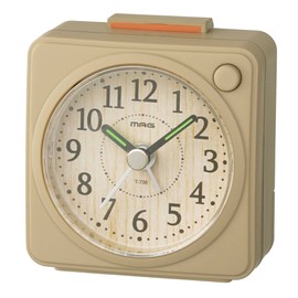 MAG T-736N-Z Alarm Clock, Analog, Natural, Mini, Silent, Continuous Second Hand, Snooze Function, Light Included