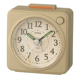 MAG T-736N-Z Alarm Clock, Analog, Natural, Mini, Silent, Continuous Second Hand, Snooze Function, Light Included