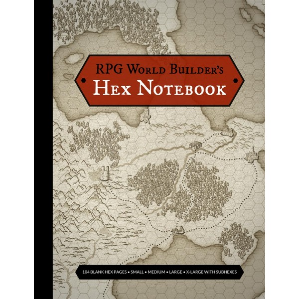 RPG World Builder's Hex Notebook: Large Blank Map Journal with