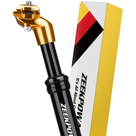 Zeekpowa 27.2mm Diameter Adjustable Aluminium Gold Mountain Bike Seat Post Spring Loaded 350mm Length
