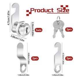2 Pack Cabinet Locks with Keys 30mm Mailbox Locks Cabinet Cam Lock with Key Alike, Furniture Locker Locks Security Drawer Locks for Mailbox Drawer Cupboard Cabinet Furniture Door Post Box Locks
