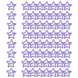 64 Pcs Cute Metal Star Snap Hair Clips for Women Girls,Small Barrettes for Thin/Fine/Short Hair,Strong Hold Hair Accessories (Purple)