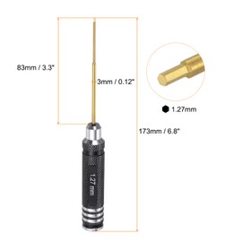 sourcing map RC Hex Screwdriver 1.27mm Titanium Hexagon Screwdrivers Wrench RC Hex Driver Repair Tool for RC Models Car Helicopter Boat