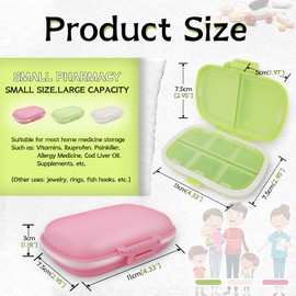 18 Pack Travel Pill Boxes Bulk Small Pill Case Portable Pill Organizer 8 Compartments Pill Box Dispenser Daily Vitamin Jewelry Organizer Travel Must Haveswith(3 Colors with 192 Pcs Labels)