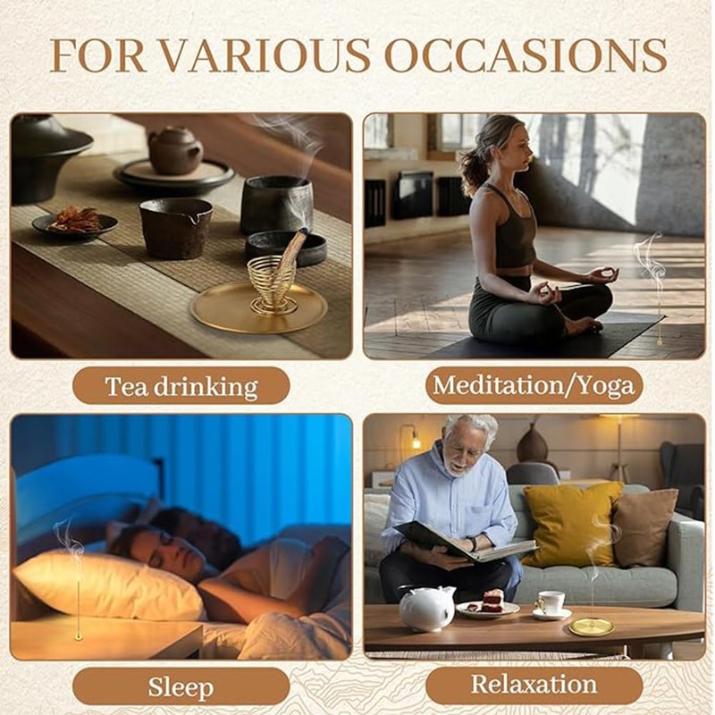 Incense Burner 3 in 1 Stick Incense Burner Removable Brass
