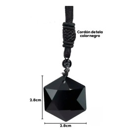 Collar De Obsidiana Con Dije Estrella Hexagrama Negra Fortuna Y Buena Suerte En Forma Hexagonal Joyeria Hombre Y Mujer Contra Energía Negativa Limpieza Espiritual Vikingo Tender Lihome 1 Pza