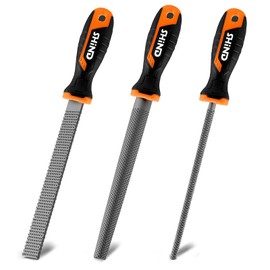 Wood Rasp Set, 200 mm File Set Metal, 3-Piece File Set Including Flat File, Half Round File and Round File, Metal File, Terry Wood File Set for Woodworking, DIY, Crafts
