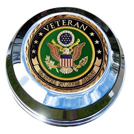 MotorDog69 Indian Gas Cap Coin Mount Set with Army Veteran for Chieftain, Chief Classic, Chief Vintage, Dark Horse, Roadmaster