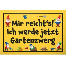 DankeDir! Garden Gnome Sign 30 x 20 cm Garden Gnome Gift Idea Decoration Mum & Dad Garden Sign Funny Saying Friends Door Sign Birthday Gift Neighbour Hobby Gardener