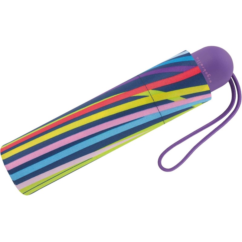 Ergobrella Children's Pocket Umbrella with Reflective Elements, Funny Stripe, Striped
