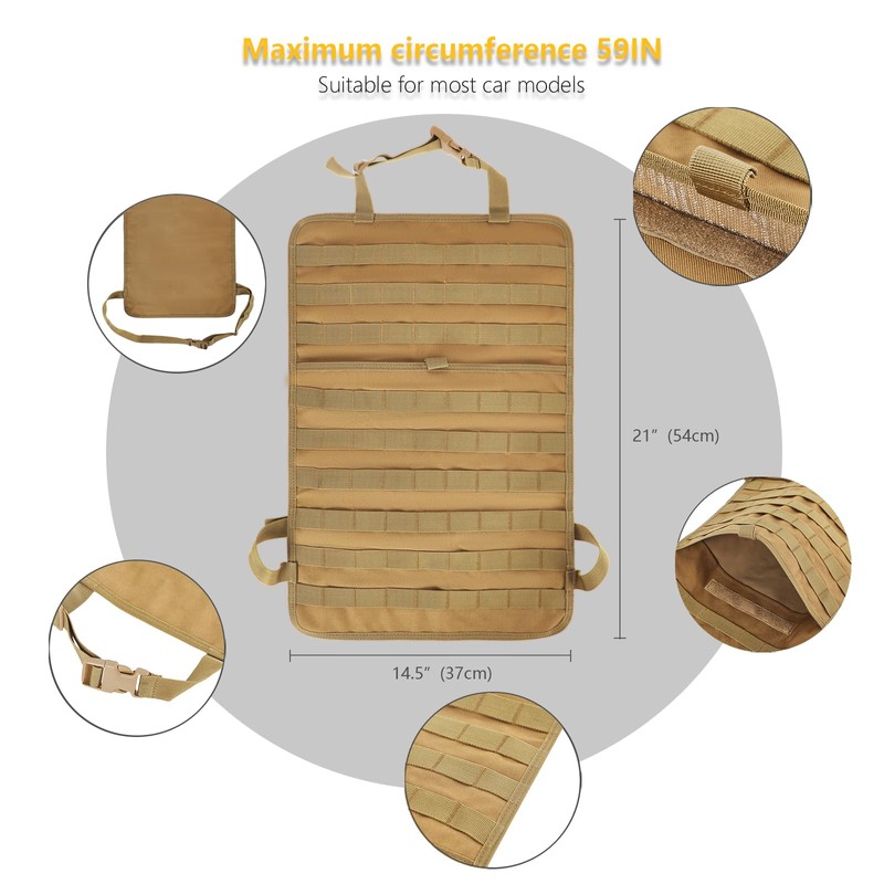 Universal Tactical Seat ​Back Organizer Vehicle Molle Panel Organizer Storage