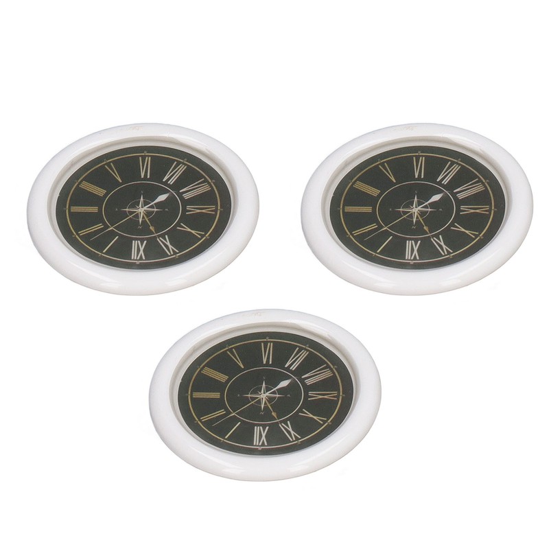 3 PCS Dollhouse Wall Clock 1:12 Dollhouse Miniature Round Wall