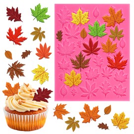 FYSUIMU Fall Leaves Fondant Mold Autumn Maple Leaf Silicone Mold Chocolate Candy Mould for Kitchen Crafts Baking Thanksgiving Party Decor Supplies