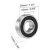 sourcing map 2 Pcs 6202-2RS Deep Groove Ball Bearing 15x35x11mm