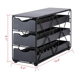 FlagShip for Nespresso Pod Holder Vertuo Pod Drawer Large Mullti Tier Coffee Pod Holder(3 Tier (60Pods Capacity))