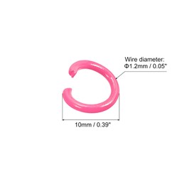 QUARKZMAN Offene Biegeringe, 10 mm, bunte O-Ring-Verbindungsstücke für die Herstellung von DIY-Schmuck, Kohlenstoffstahl, Rosa, 100 Stück