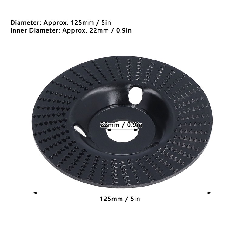 5in Grinding Wheel High Carbon Steel Wood Carving Disc Angle