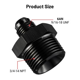EVIL ENERGY 6AN Male Flare to 3/4" NPT Pipe Fitting Adapter Straight Aluminum Black