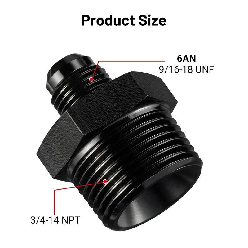 EVIL ENERGY 6AN Male Flare to 3/4" NPT Pipe Fitting