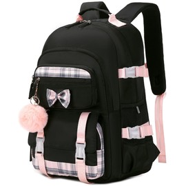 Hey Yoo Cute School Backpack for Girls Backpack for School Bag Bookbag Teen Girl Backpacks for Girls Teens (Black)